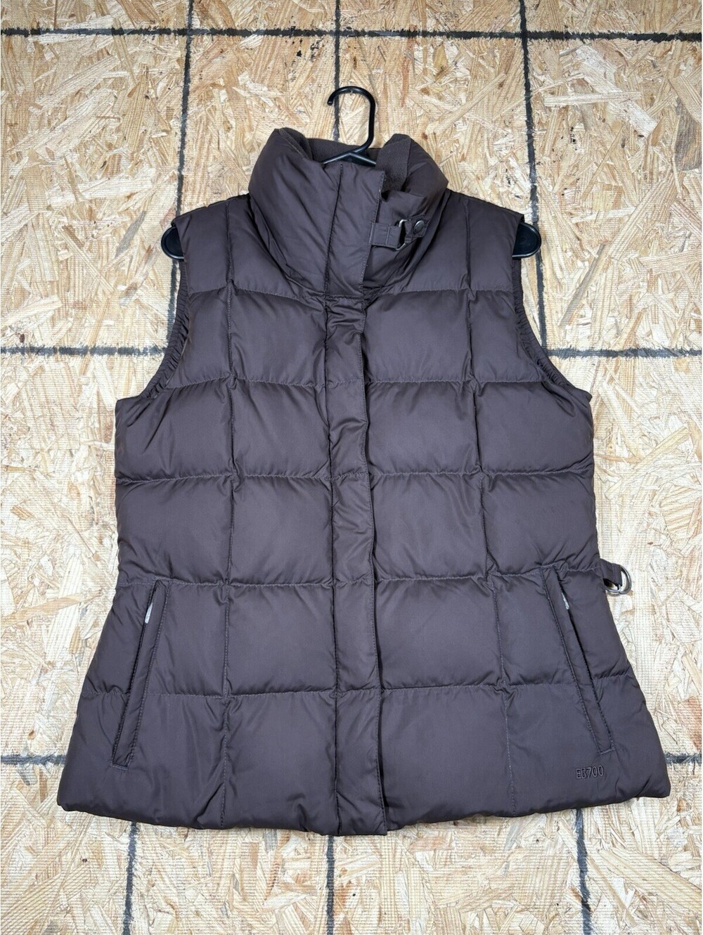 Eddie Bauer Down Vest Womens Petite M Brown Puffer Down Filled Quilted Warm